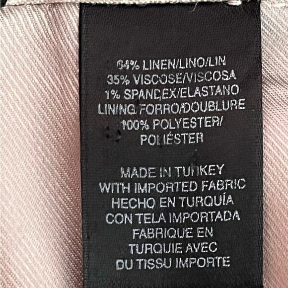 Linen Blend Blazer Mens 40R Pinstripe Beige White Woven in Italy Claiborne - Picture 10 of 13